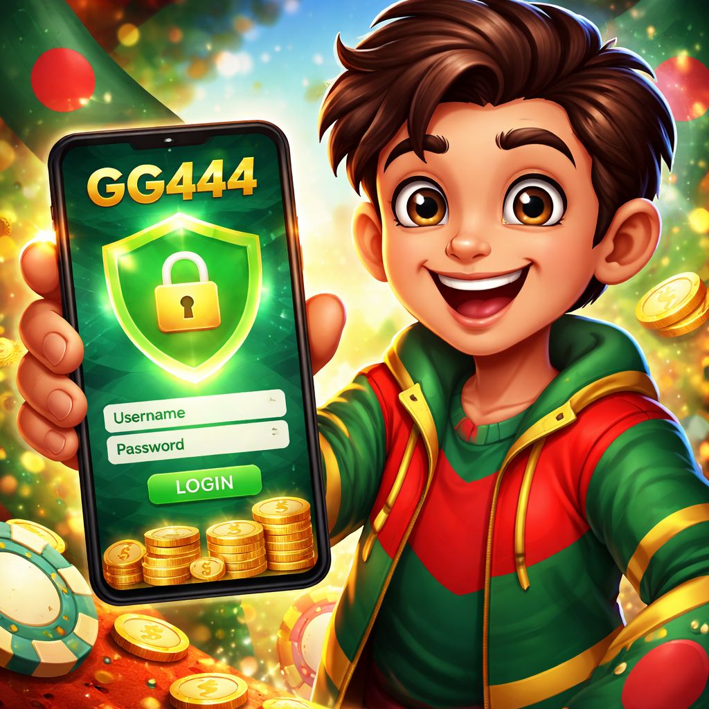 GG444 কার্টুন খেলোয়াড় একটি নিরাপদ মোবাইল ক্যাসিনো অ্যাকাউন্ট আনলক করছে